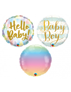 Blumenstrauß-Folienballons - Hello Baby Boy - 3...