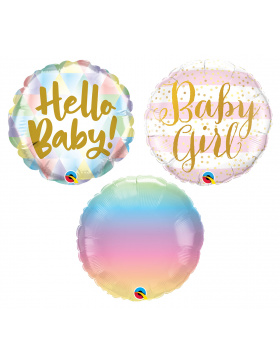 Blumenstrauß-Folienballons - Hello Baby Girl - 3...