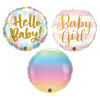 Blumenstrauß-Folienballons - Hello Baby Girl - 3 Stück