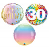 Blumenstrauß-Folienballons - "Happy Birthday 30“ – 3 Stück