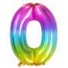 Folienballon Zahl 0 Yummy Gummy Rainbow - 81 cm
