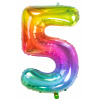 Folienballon Zahl 5 Yummy Gummy Rainbow - 81 cm