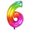 Folienballon Zahl 6 Folienballon Yummy Gummy Rainbow - 81 cm