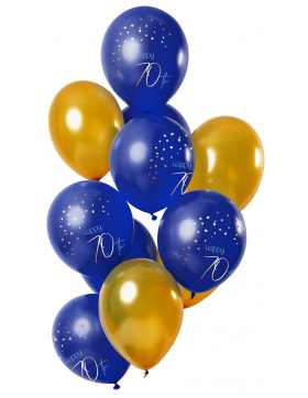 Ballons Elegant True Blue 70 Jahre 33cm - 12 Stück