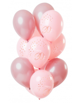 Ballons Elegant Lush Blush 30 Jahre 33cm - 12 Stück