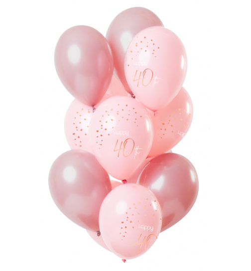 Ballons Elegant Lush Blush 40 Jahre 33cm - 12 Stück