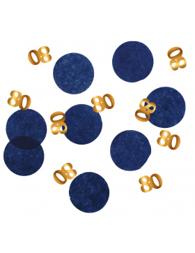 Konfetti Elegant True Blue 80 Jahre - 25 Gramm
