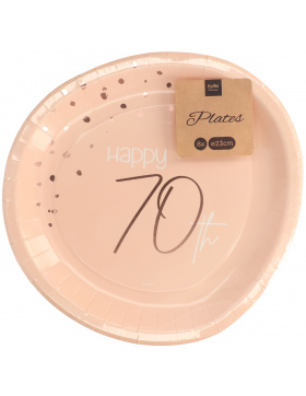 Pappteller - Elegant Lush Blush 70 Jahre - 23 cm - 8...