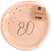 Pappteller - Elegant Lush Blush 80 Jahre - 23 cm - 8 Stück