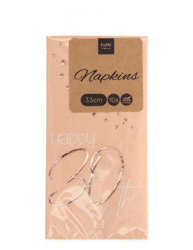 Servietten Elegant Lush Blush 30 Jahre 33x33cm - 10...