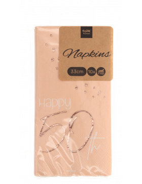 Servietten Elegant Lush Blush 50 Jahre 33x33cm - 10...