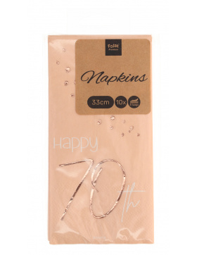 Servietten Elegant Lush Blush 70 Jahre 33x33cm - 10...