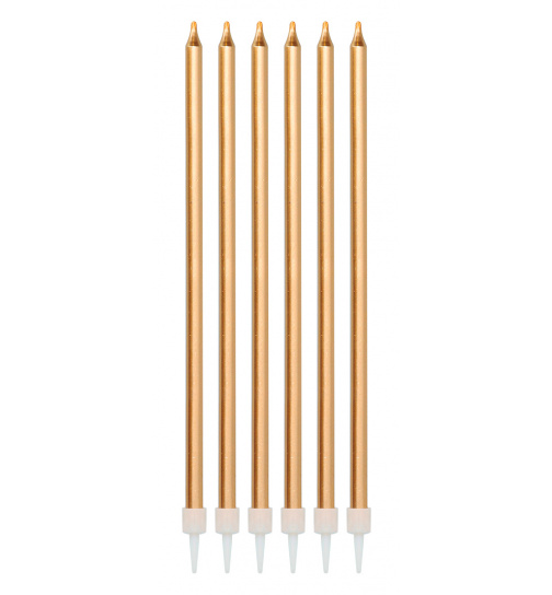 Kerzen-Set Bronze Metallic 15cm - 16 Stück