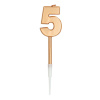 Kerze Ziffer / Zahl 5 Bronze Metallic