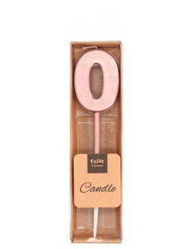 Kerze Ziffer / Zahl 0 Roségold Metallic