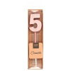 Kerze Ziffer / Zahl 5 Roségold Metallic
