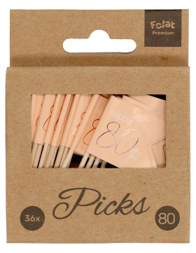 Partypicker Elegant Lush Blush 80 Jahre - 36 Stück