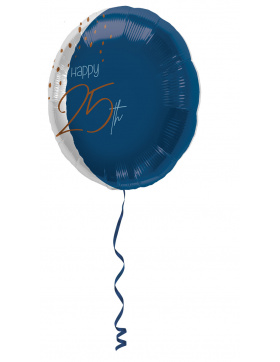Folienballon Elegant True Blue 25 Jahre - 45cm