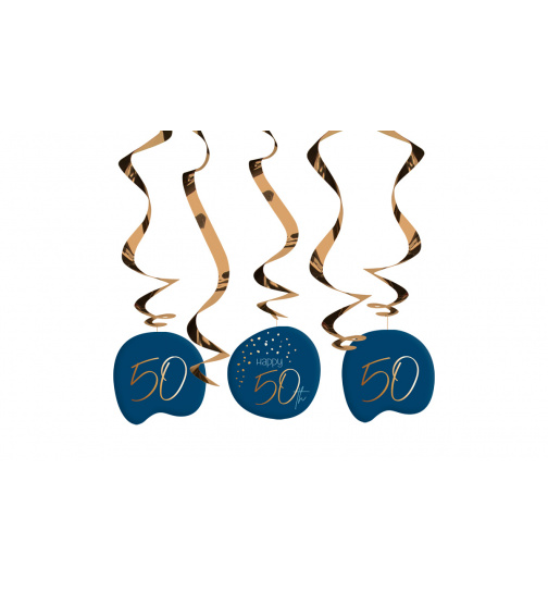 Hängedeko Elegant True Blue 50 Jahre - 5 Stück