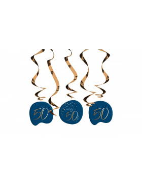 Hängedeko Elegant True Blue 50 Jahre - 5 Stück