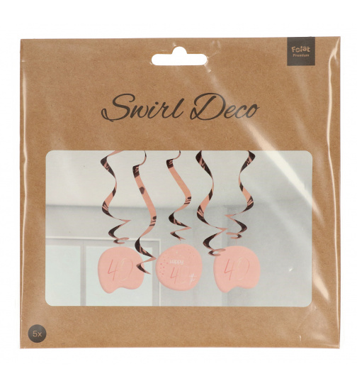 Hängedeko Elegant Lush Blush 40 Jahre - 5 Stück