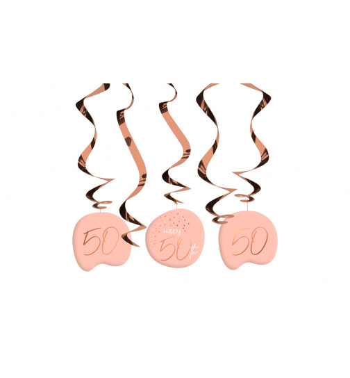 Hängedeko Elegant Lush Blush 50 Jahre - 5 Stück