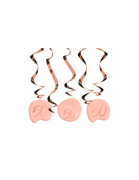 Hängedeko Elegant Lush Blush 50 Jahre - 5 Stück