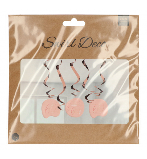 Hängedeko Elegant Lush Blush 60 Jahre - 5 Stück