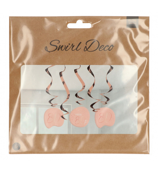 Hängedeko Elegant Lush Blush 80 Jahre - 5 Stück