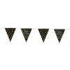 Wimpelkette Glossy Black Happy Birthday - 4 Meter
