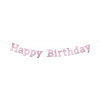 Buchstabengirlande Glossy Pink Happy Birthday - 3 Meter