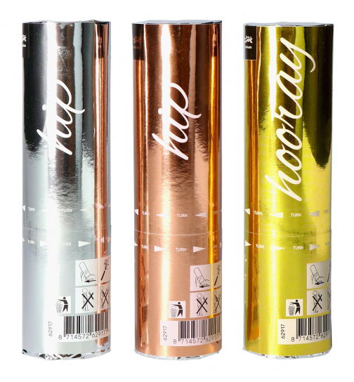 Set mit 3 Konfetti-Kanonen Schimmer - 15cm