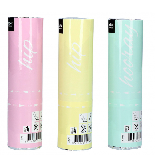 Set mit 3 Konfetti-Kanonen Pastell - 15cm