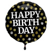 Folienballon Glossy Black Happy Birthday - 45cm