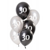 Ballons Glossy Black 30 Jahre 23cm - 6 Stück