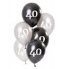 Ballons Glossy Black 40 Jahre 23cm - 6 Stück