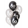 Ballons Glossy Black 60 Jahre 23cm - 6 Stück