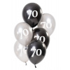 Ballons Glossy Black 70 Jahre 23cm - 6 Stück