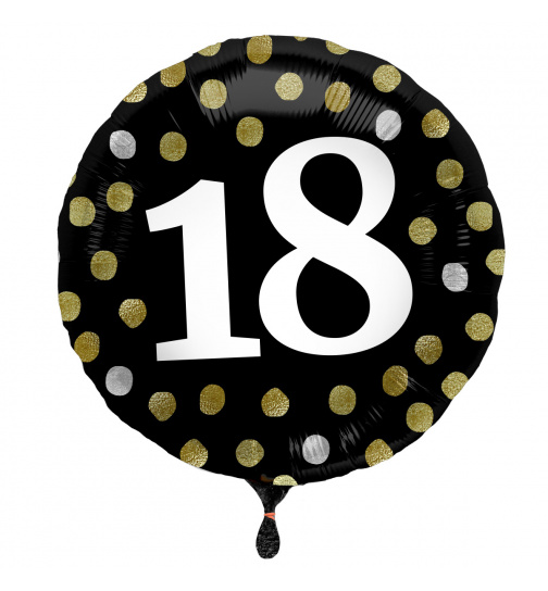 Folienballon Glossy Black 18 Jahre - 45cm