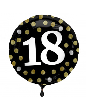 Folienballon Glossy Black 18 Jahre - 45cm