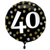 Folienballon Glossy Black 40 Jahre - 45cm