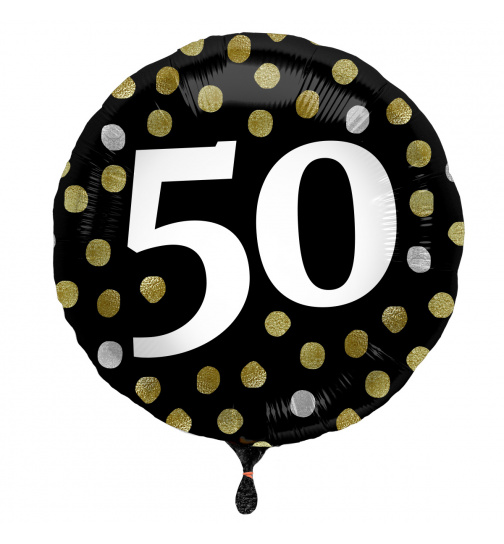 Folienballon Glossy Black 50 Jahre - 45cm