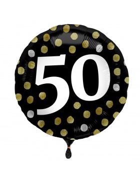 Folienballon Glossy Black 50 Jahre - 45cm