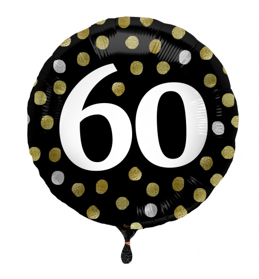 Folienballon Glossy Black 60 Jahre - 45cm
