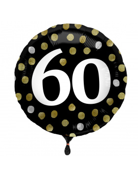 Folienballon Glossy Black 60 Jahre - 45cm