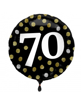 Folienballon Glossy Black 70 Jahre - 45cm