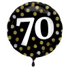 Folienballon Glossy Black 70 Jahre - 45cm
