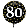 Folienballon Glossy Black 80 Jahre - 45cm