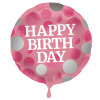 Folienballon Glossy Pink Happy Birthday - 45cm