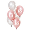 Ballons Glossy Pink 18 Jahre 23cm - 6 Stück